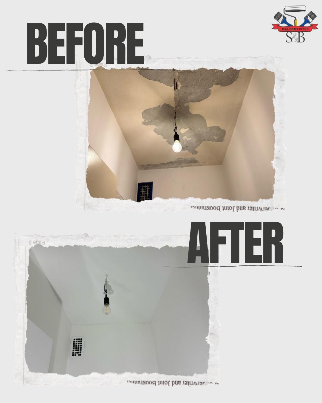 Deckenrenovierung – Vorher & Nachher, Ingolstadt