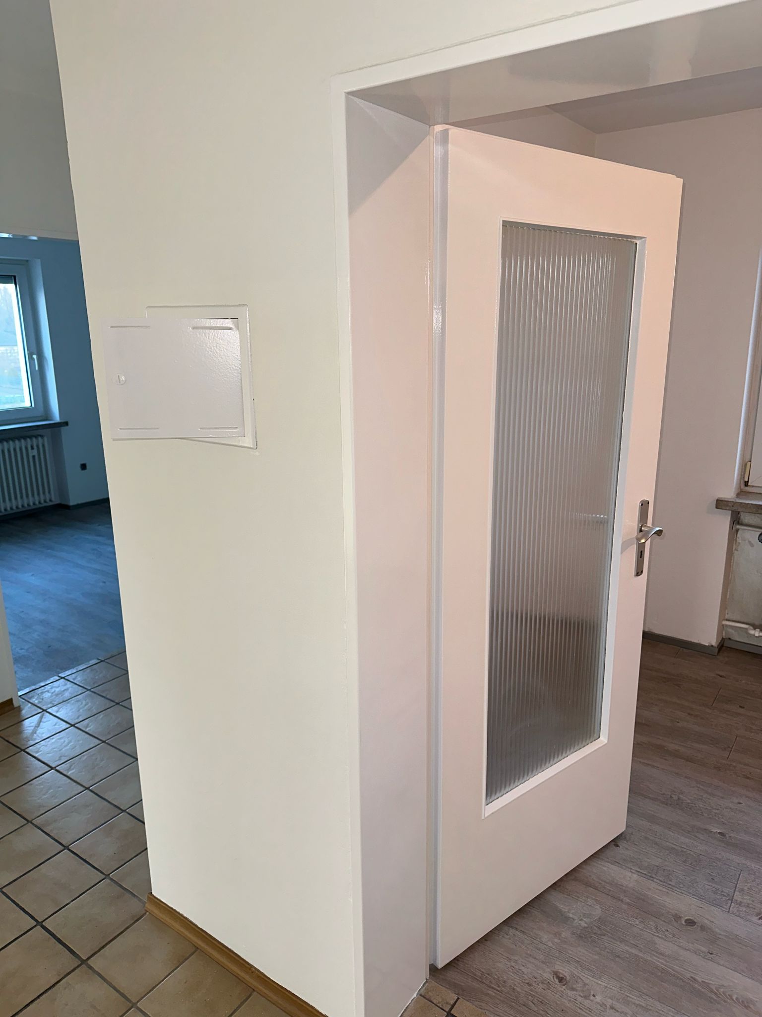 Lackierte Glastür mit Rahmen im Flurbereich, Ingolstadt